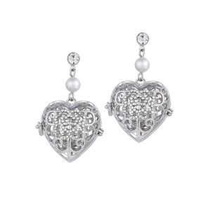 Heart White Stone Earrings